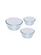 Pyrex Μπωλ Σερβιρίσματος Στρογγυλό Γυάλινο Μπεζ 3τμχ