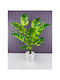 Stewehome Artificial Plant Starlice Leaves Striped White Banana Leaves White Potted Plant 12x13 Cm
