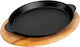 Диск Fajita Овален Чугун 24 X 18 Cm Дървена Основa Lava