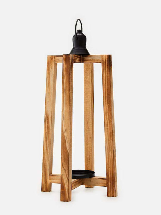 SteweHome Кандилник Дървен В Кафяв Цвят 16x42.5x19см
