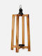 SteweHome Кандилник Дървен В Кафяв Цвят 16x42.5x19см