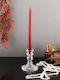 SteweHome Glass Candle Holder In Orange Colour 10x10cm