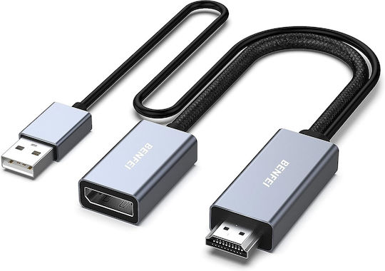 Benfei GSM276161 HDMI Männlich Zu DisplayPort Weiblich Konverter Grau