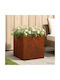 vidaXL Metallischer Blumentopf Rust 25x25x25cm