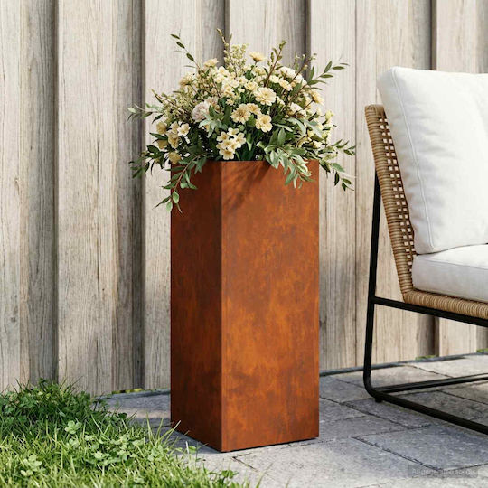 vidaXL Metallic Rust Flower Pot 20x20x40cm