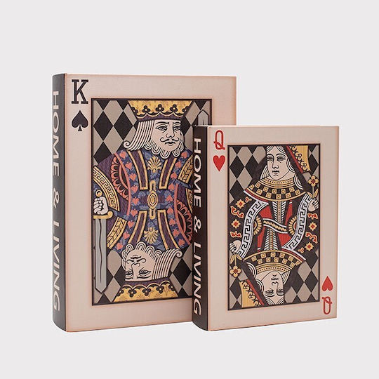 Set of Wooden Decorative Boxes in Book Shape 2 Pieces