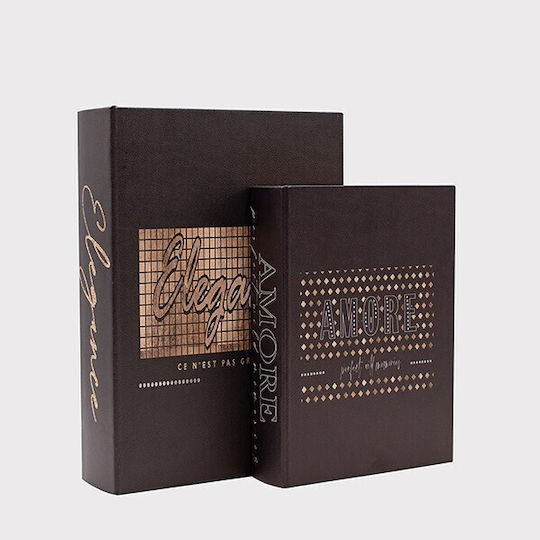 Set of Wooden Decorative Boxes in Book Shape 2 Pieces