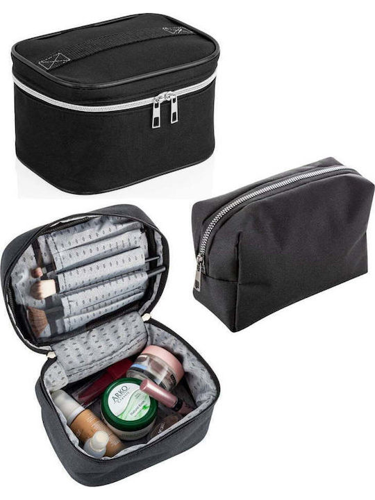 Enpapa Multifunctional Set Of 2 Pieces Travel Makeup Organizer Fabric Black 19x11x14 Cm
