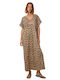 Sommer Midi T-Shirt Kleid Tierdruck