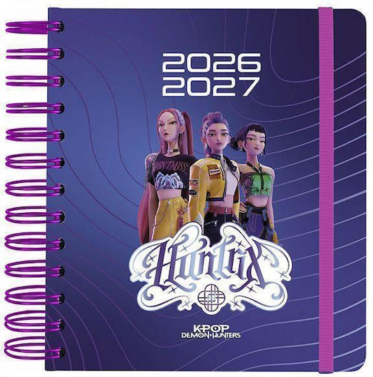Академичен Дневник Спирала Мек Корица 2026-2027 Дневен 11-Месечен 14x16см Kpop Demon Hunters