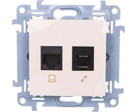 Simon 10 Rj45 Buchsen Cat 6+ Rj12 Telefonbuchse Creme C6t.01/41 Simon 10 Rj45 Buchsen Cat 6+ Rj12 Telefonbuchse Creme C6t.01/41