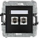 Mini Antenna Jack Dual Type F Sat Nickel Plated Matt Black 12mgf-2
