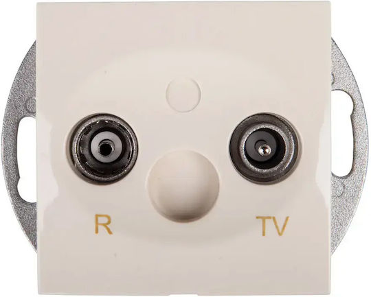 Kontakt-simon R-tv Antenna Jack 10db Through-through Sockets Cream Daz.01/11