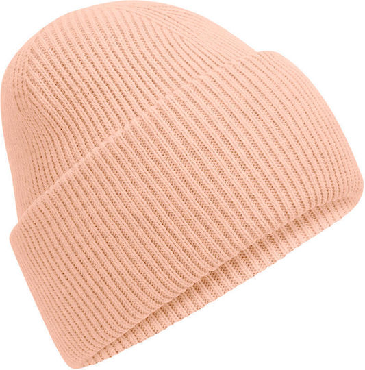 Beanie Unisex Mütze mit Rib Strick in Orange Farbe