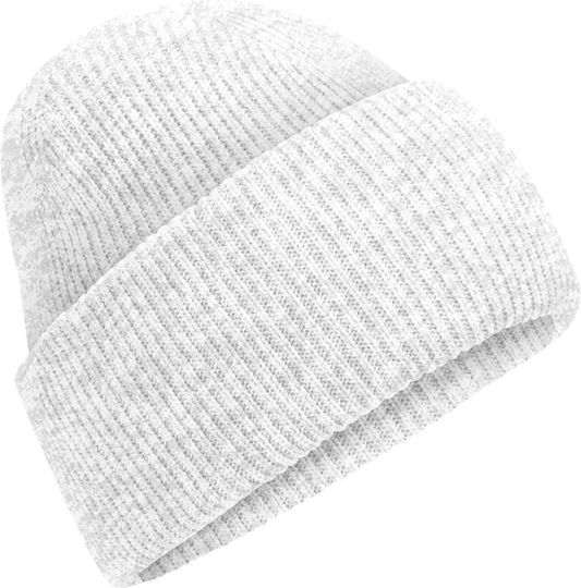 Beanie Unisex Beanie with Rib Knitting in Grey Colour