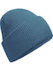 Beanie Unisex Beanie with Rib Knitting in Blue Colour