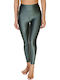 Training Damen Leggings Glänzendes Khaki