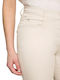 Damen Leinen Capri Hose in Schlanke Passform Beige