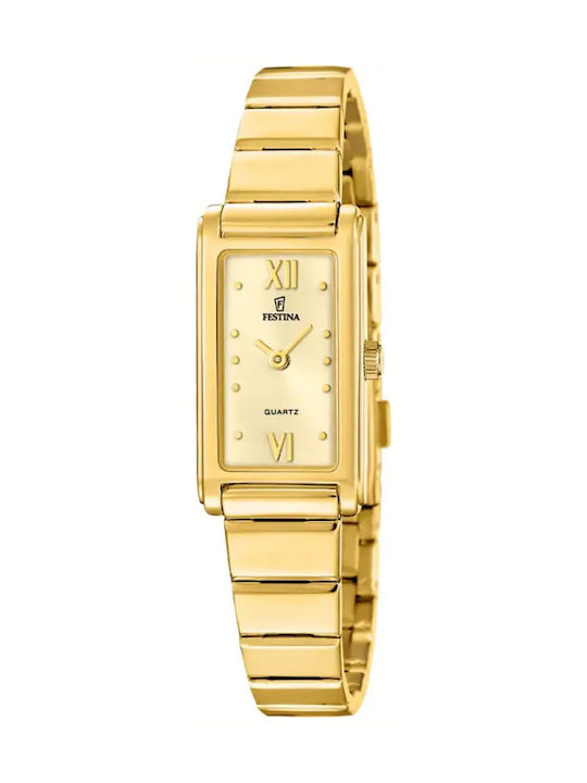 Festina Mademoiselle Womens Watch 17mm Battery with Gold Stainless Steel Strap