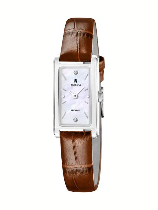 Festina Mademoiselle Дамски Часовник 25mm Кварцов с Кафява Кожена Каишка