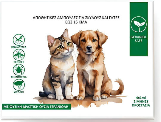 Ентомоотблъскващи Ампули Value Imports Geraniol Safe За Куче И Котка 4x1ml