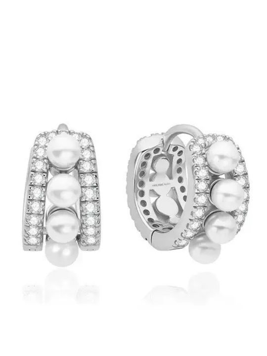 Ania Haie Earrings Hoops from Silver with Stones & Pearls