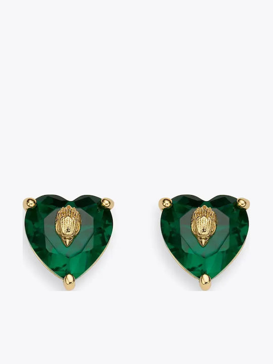 Kurt Geiger Earrings Studs Gold Plated Green Kurt Geiger Earrings Studs Gold Plated Green