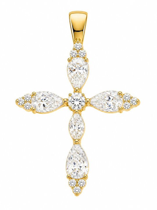 Senzio Belibasakis Women's Gold Cross 14K with Chain