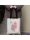 Enpapa Quilted Shopping Bag Snap Pastel Pattern Beige Fabric