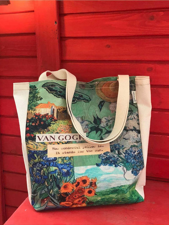 Enpapa Canvas Bag Metal Clasp Washable Fabric White 40x9x37 Cm