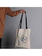 Enpapa Fabric Shopping Bag Bicycle Design Beige 35x40 Cm