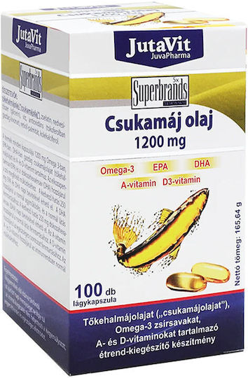 JutaVit Омега 3 Масло от черен дроб на треска 1200mg 100 меки капсули