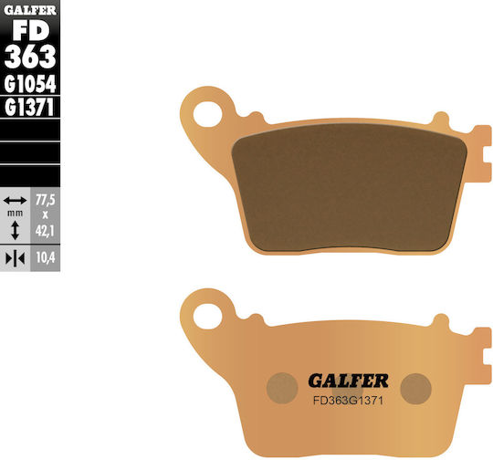 Galfer Brake Pads Kh436 Metallic Sintered Gold Street Rear