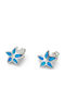 Silver Stud Earrings with Stones