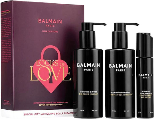 Locks Love Set Balmain Professionnel Homme Șampon Pentru Păr Bodyfying 250 Ml + Homme Balsam Pentru Păr Bodyfying 250 Ml + Homme Serum Pentru Scalp Stimulare a Creșterii 50 Ml