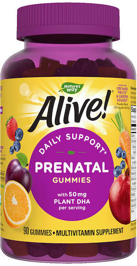 Nature's Way Alive! Daily Support Prenatal Gummy Multivitamin Nature's Way Πορτοκάλι & Σμέουρο Λεμόνιade 90 Gummies