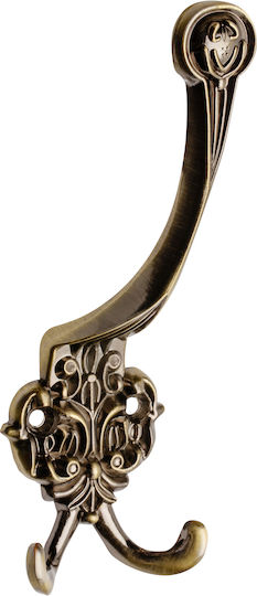 Antique Wall Hanger 3 Hooks Gold