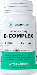 Vitamin360 Биоактивен дневен B-комплекс Vitamin360 30 вегетариански капсули