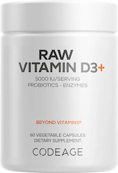 Codeage Raw Vitamin D3 Витамин 5000 IU 60 Растителни Капсули Codeage Raw Vitamin D3 Витамин 5000 IU 60 Растителни Капсули