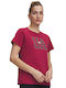 Damen T-Shirt Burgundisch