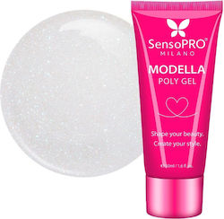 SensoPro Gel Falsche Nagelgel Silber Glitz 50ml