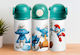 Cap Kids Water Bottle Thermos Stainless Steel with Straw Blue 360ml