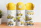 Cap Kids Water Bottle Thermos Stainless Steel with Straw Yellow 360ml