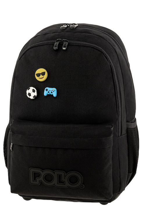 Polo Pins Ученическа Раница за Основно Черна с ...