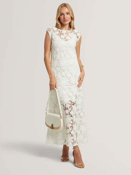 Sommer Midi Damenkleid Weiß