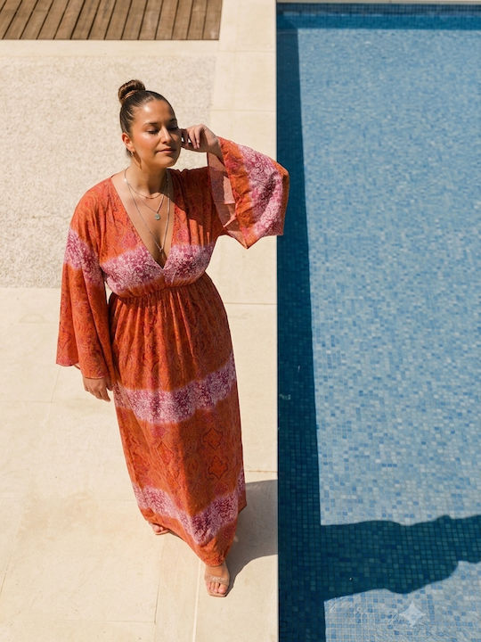 Summer Maxi Dress for Wedding / Christening Orange