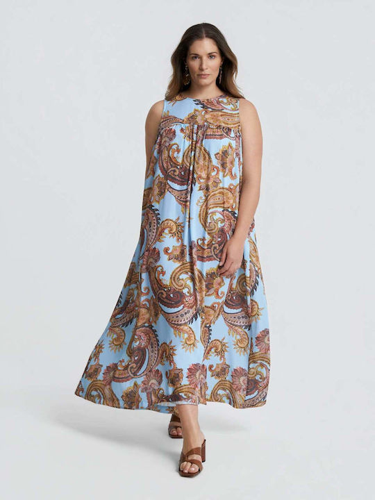 Rochii De Vară Pentru Femei Maxi Rochie Paisley 8501.7253 Albastru Deschis