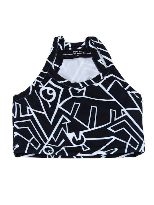 Παιδικό Crop Top Μαύρο/λευκό