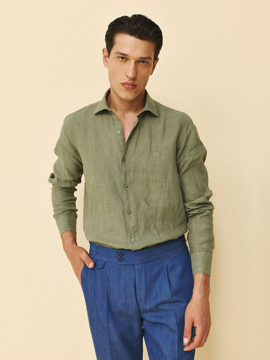 Short Sleeve Linen Shirt in Regular Fit Glfs18355/cl