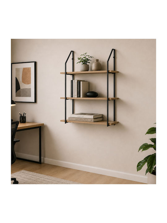 Wall Shelf Fema Black 60x20x80cm